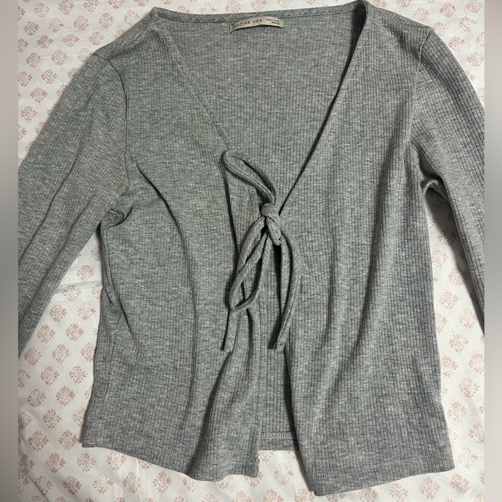 active usa grey cardigan
